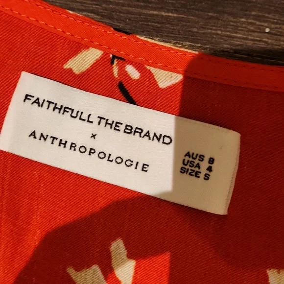 ❤️ NWOT! FAITHFULL THE BRAND × ANTHROPOLOGIE RIVERA FLORAL WRAP MIDI DRESS, S - Picture 9 of 12